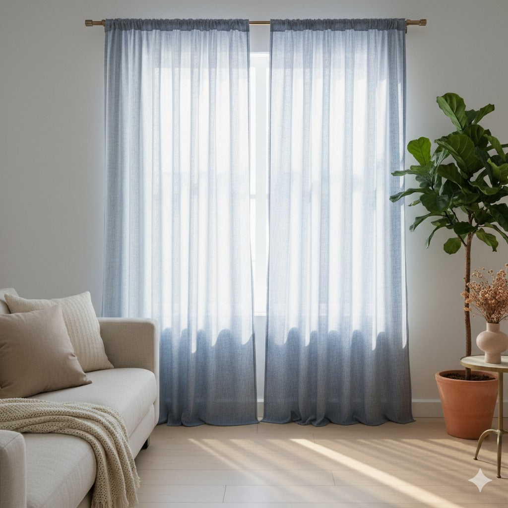 Light indigo muslin chambray - by the meter