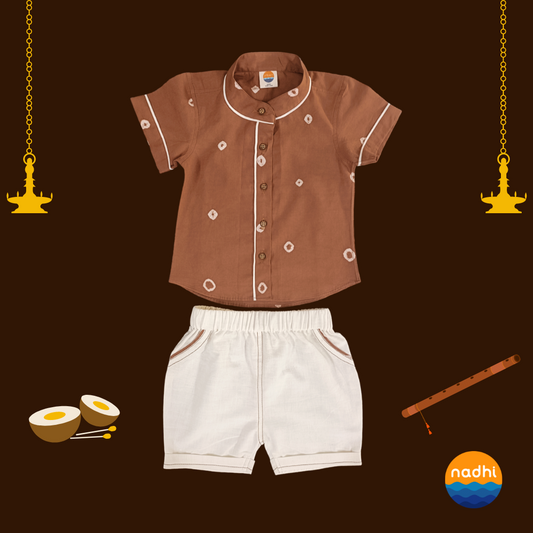 Baby boys ethnic shirt and shorts