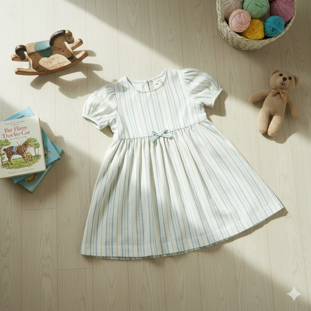 Pinstripe indigo-white muslin - by the meter