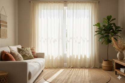 Pinstripe white-mustard muslin - by the meter