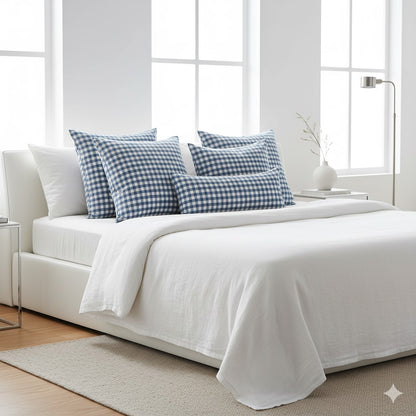 Boxy blue-white muslin checks -by the meter