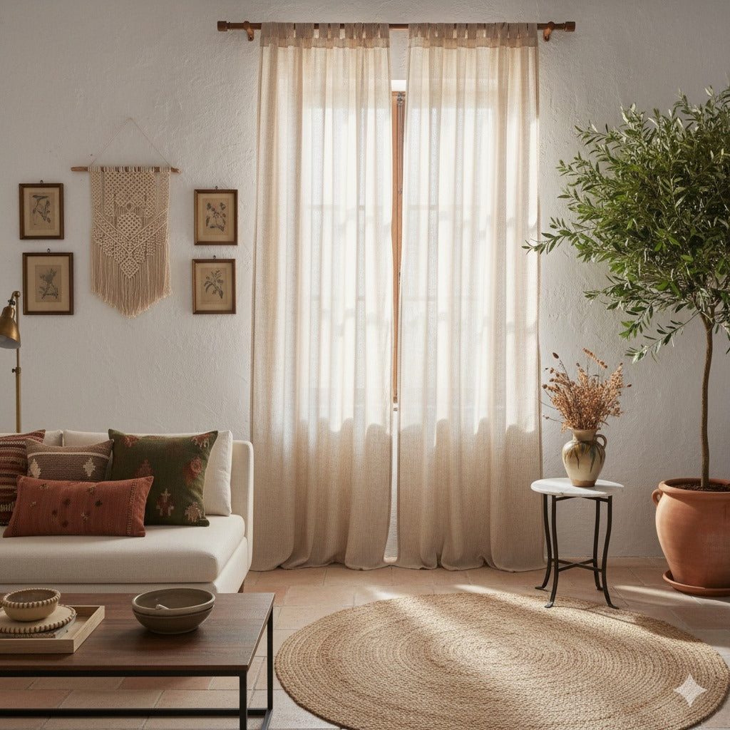 Sandal brown muslin chambray - by the meter