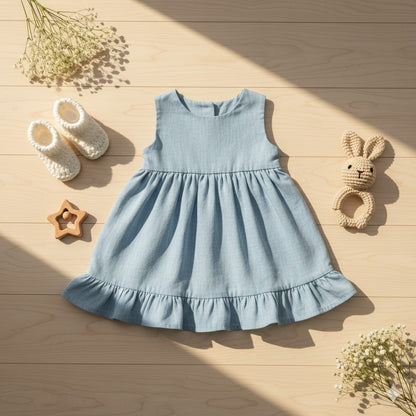 Light indigo muslin chambray - by the meter