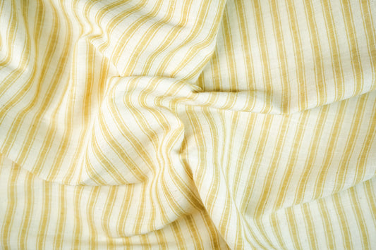 Pinstripe white-mustard muslin