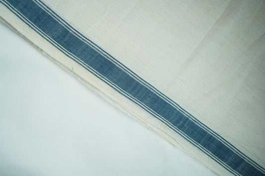 Natural Dye Dhoti - Indigo Border