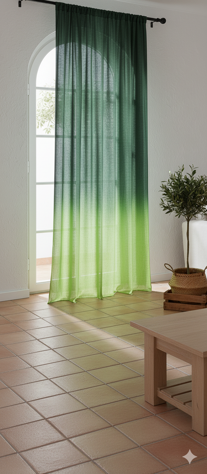 Moss Green Ombre Bengal Muslin - 5.5 meter