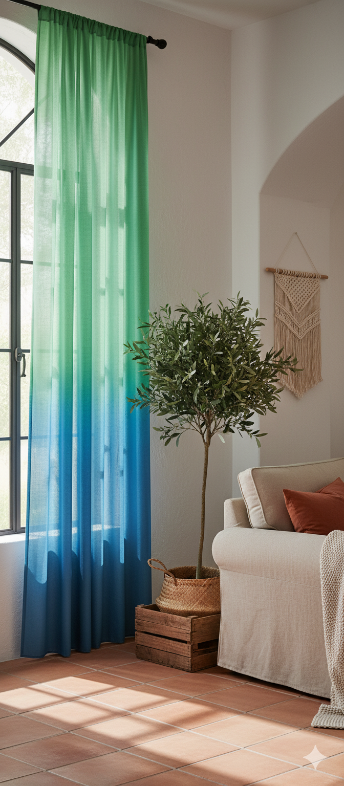 Indigo-green ombre - 3 meter