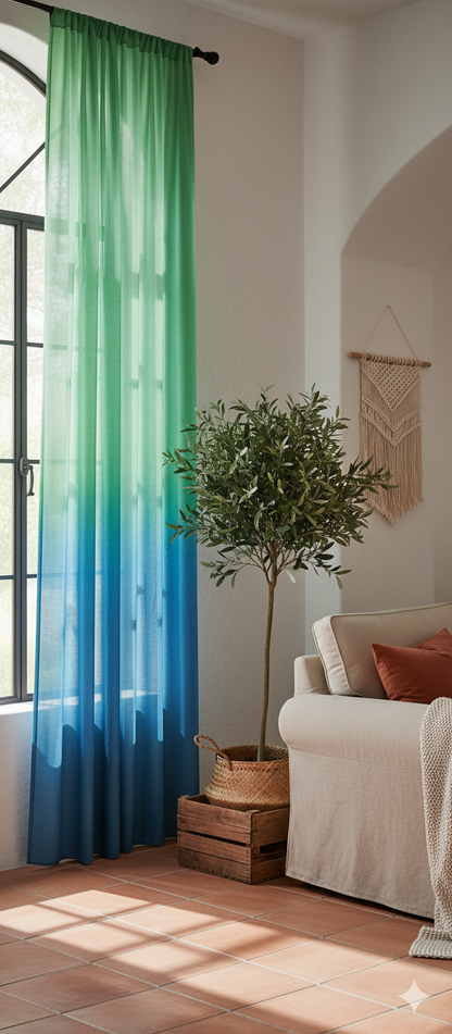 Indigo-green ombre - 3 meter