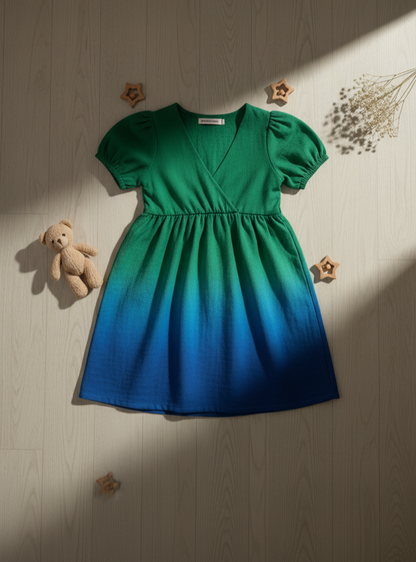 Indigo-green ombre - 3 meter