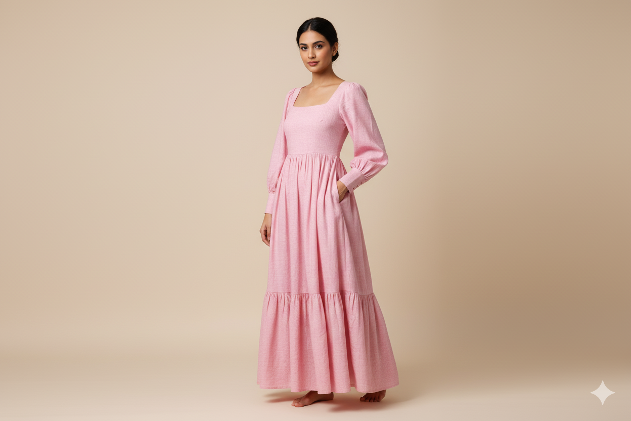 Dusky Pink Muslin Chambray - by the meter