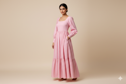 Dusky Pink Muslin Chambray - by the meter