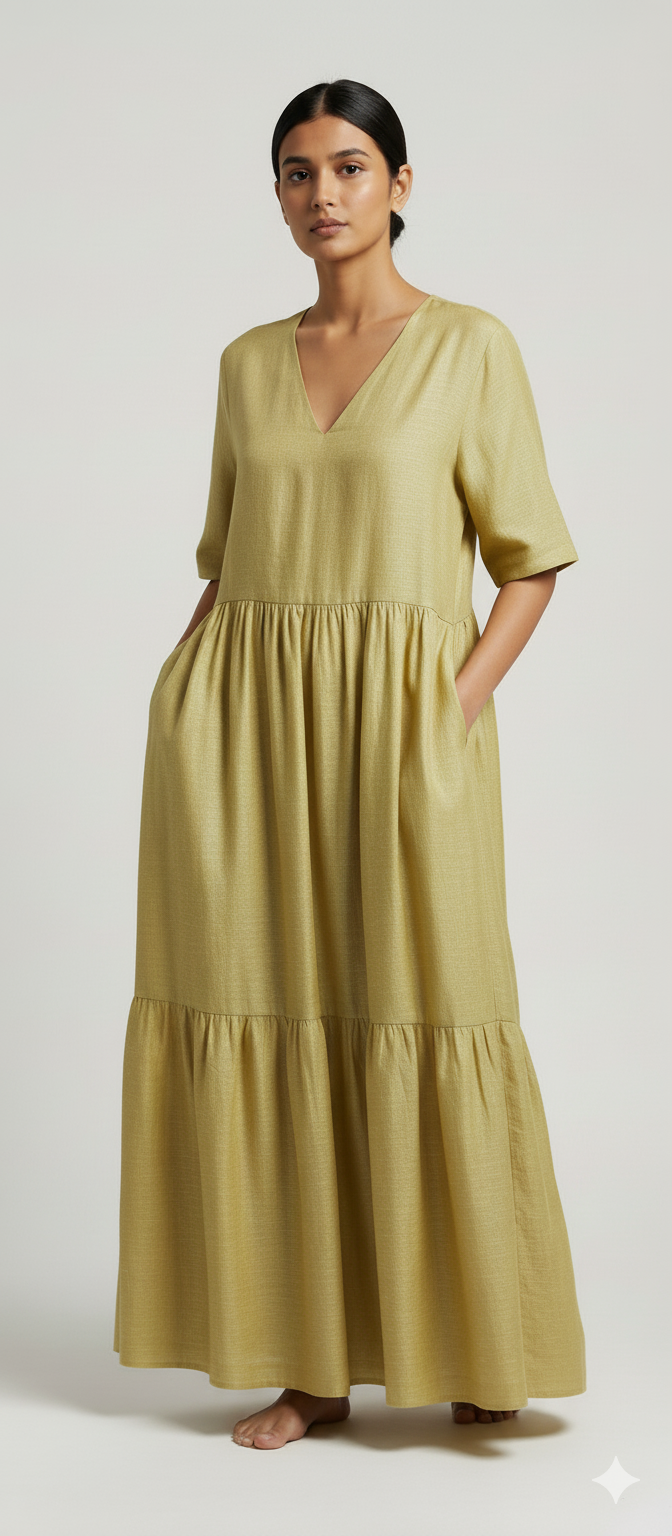 Deep mustard muslin chambray - by the meter