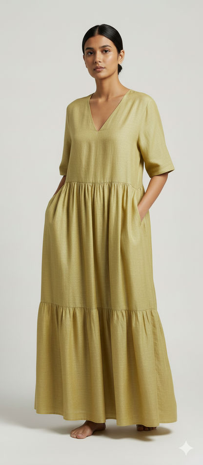 Deep mustard muslin chambray - by the meter