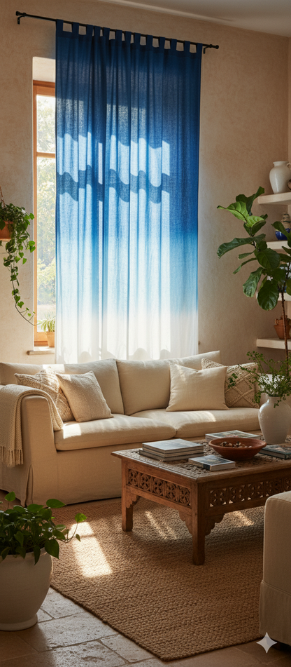 Indigo white ombre - 3 meter