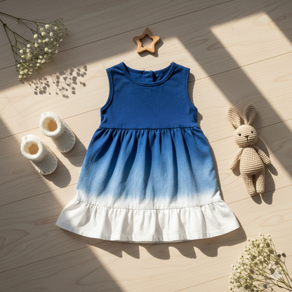 Indigo white ombre - 3 meter