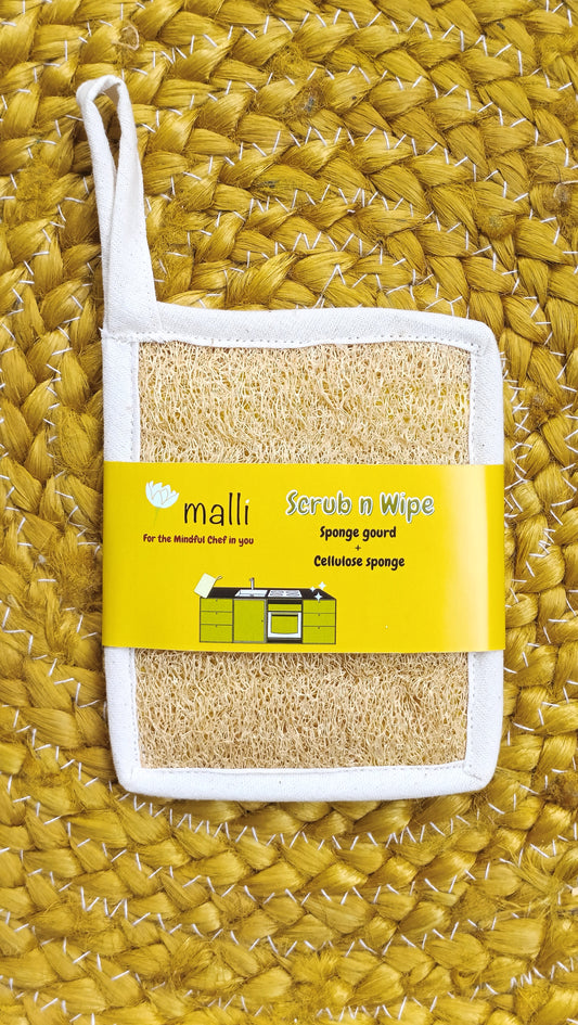 Scrub n Wipe Dual-Action Eco-Sponge | Natural Luffa & Bio-Sponge for Multi-Surface Cleaning
