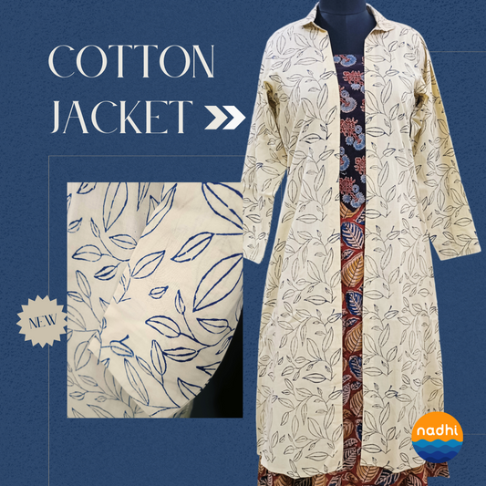 Indigo leaf Long Jacket