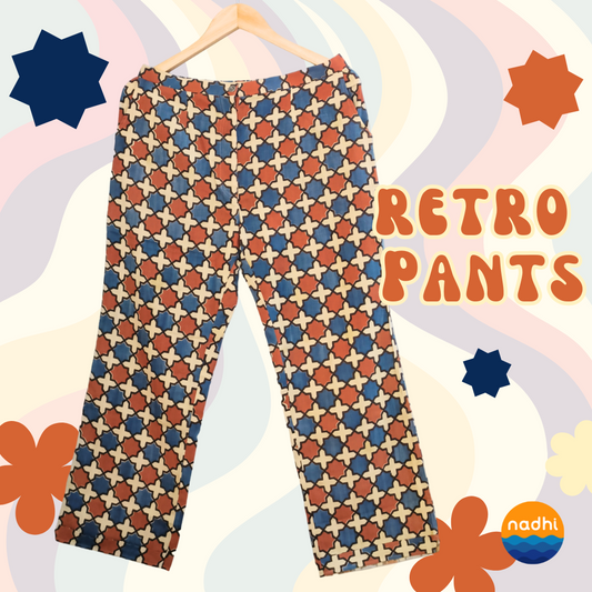 Retro Pants in Handloom Kala Cotton for Women